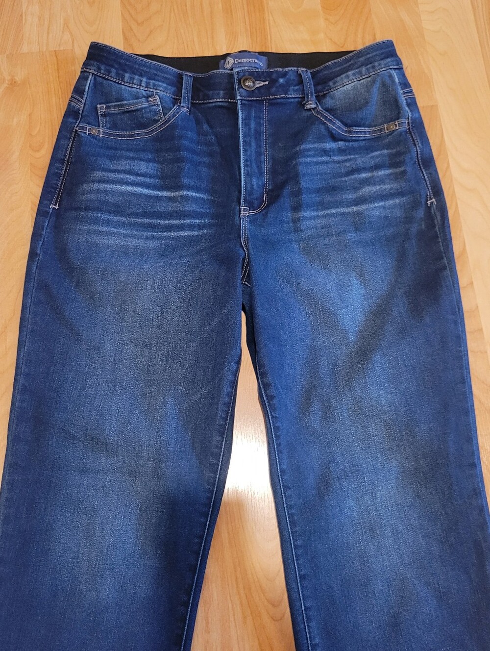 Democracy High Rise Straight Leg Jeans Indigo Blue Denim Size 12 - Picture 5 of 9